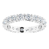 10K Gold Round Lab-Grown Diamond Shared-Prong Eternity Band – 3 mm Stones - White Gold - view 3