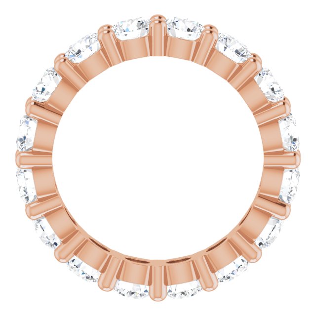 10K Gold Round Lab-Grown Diamond Shared-Prong Eternity Band – 3.5 mm Stones - Rose Gold - view 2