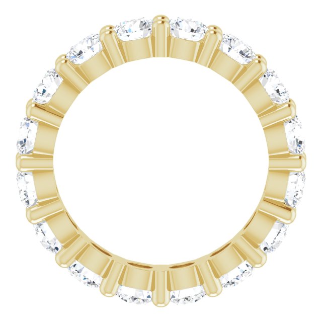 10K Gold Round Lab-Grown Diamond Shared-Prong Eternity Band – 3.5 mm Stones - Yellow Gold - view 2