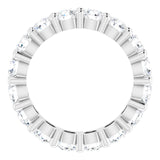 10K Gold Round Lab-Grown Diamond Shared-Prong Eternity Band – 3.5 mm Stones - White Gold - view 2