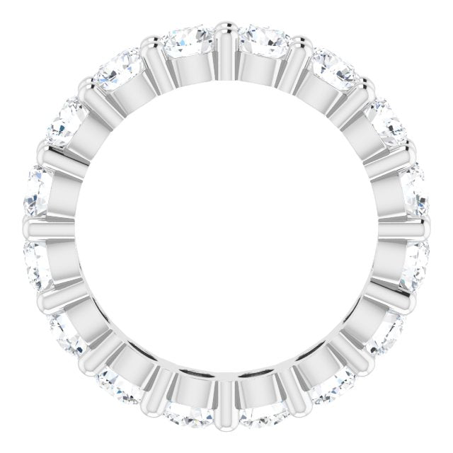 10K Gold Round Lab-Grown Diamond Shared-Prong Eternity Band – 3.5 mm Stones - White Gold - view 2
