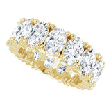 10K Gold Oval Lab-Grown Diamond Shared-Prong Eternity Band – 6x4 mm Stones - Yellow Gold - view 5