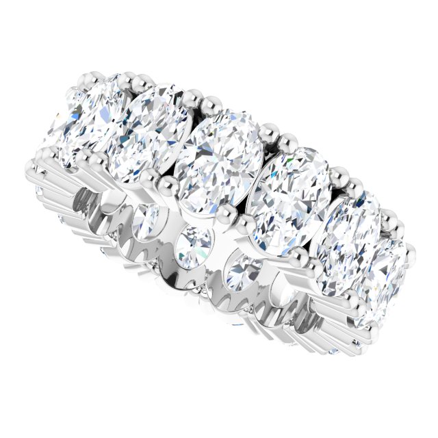 10K Gold Oval Lab-Grown Diamond Shared-Prong Eternity Band – 6x4 mm Stones - White Gold - view 5