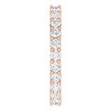 10K Gold Round Natural Diamond Shared-Prong Eternity Band – 2 mm Stones - Rose Gold - view 4