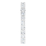 10K Gold Round Natural Diamond Shared-Prong Eternity Band – 2 mm Stones - White Gold - view 4
