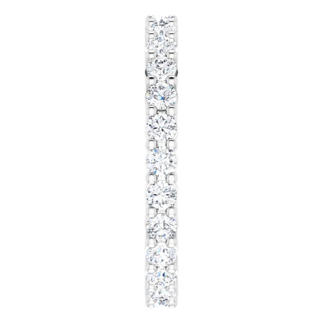 10K Gold Round Natural Diamond Shared-Prong Eternity Band – 2 mm Stones - White Gold - view 4