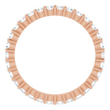 10K Gold Round Lab-Grown Diamond Shared-Prong Eternity Band – 1.7 mm Stones - Rose Gold - view 2
