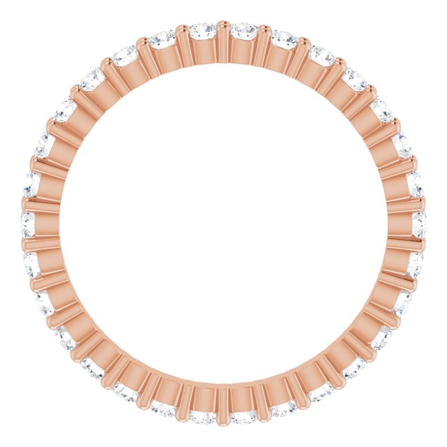 10K Gold Round Lab-Grown Diamond Shared-Prong Eternity Band – 1.7 mm Stones - Rose Gold - view 2