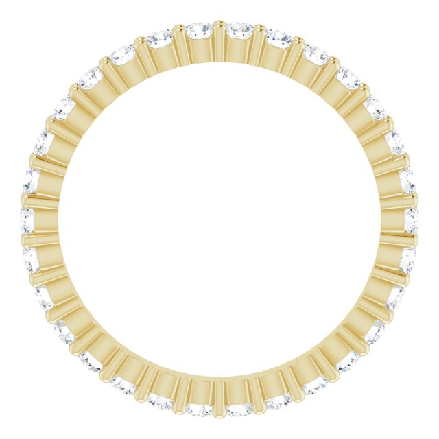10K Gold Round Natural Diamond Shared-Prong Eternity Band – 1.7 mm Stones - Yellow Gold - view 2