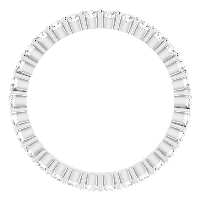 10K Gold Round Lab-Grown Diamond Shared-Prong Eternity Band – 1.7 mm Stones - White Gold - view 2
