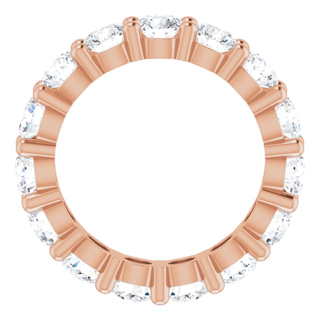10K Gold Round Natural Diamond Shared-Prong Eternity Band – 3.75 mm Stones - Rose Gold - view 2
