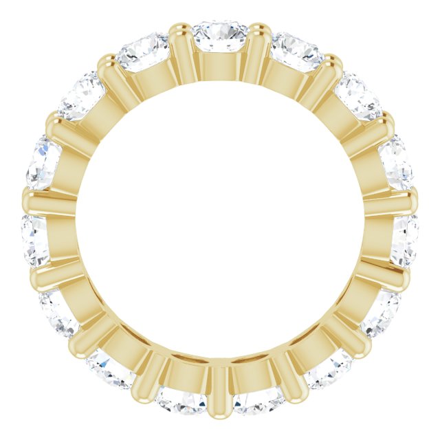 10K Gold Round Natural Diamond Shared-Prong Eternity Band – 3.75 mm Stones - Yellow Gold - view 2