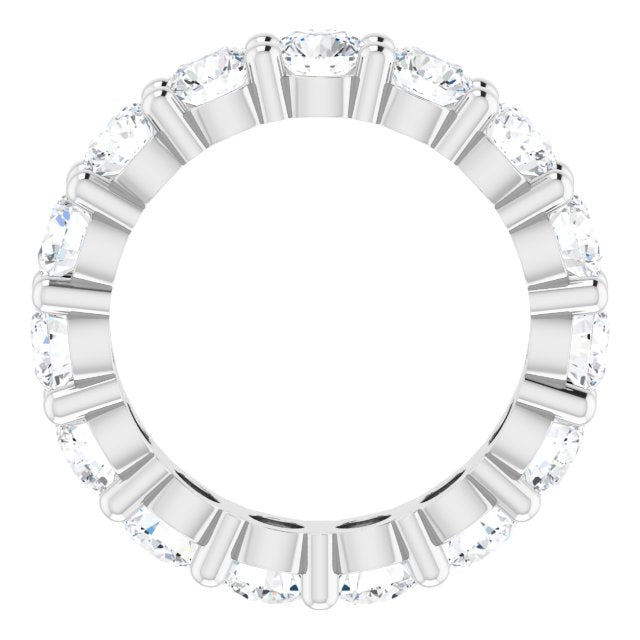 10K Gold Round Natural Diamond Shared-Prong Eternity Band – 3.75 mm Stones - White Gold - view 2