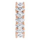 10K Gold Oval Natural Diamond Shared-Prong Eternity Band – 5x3 mm Stones - Rose Gold - view 4