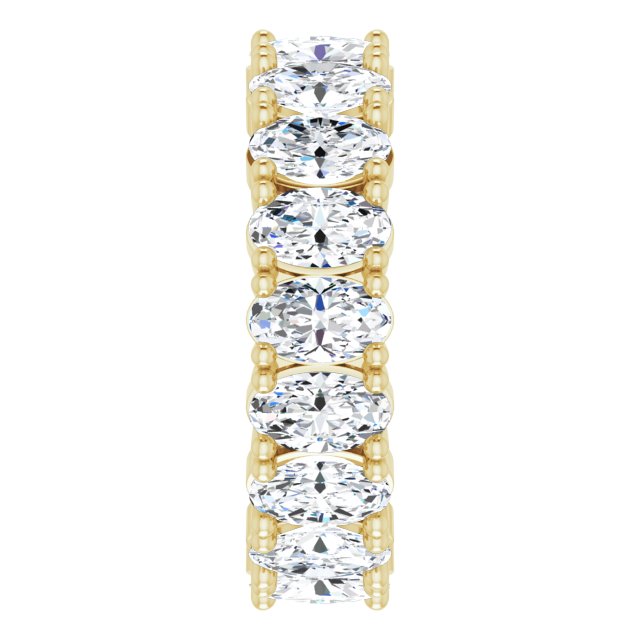10K Gold Oval Lab-Grown Diamond Shared-Prong Eternity Band – 5x3 mm Stones - Yellow Gold - view 4