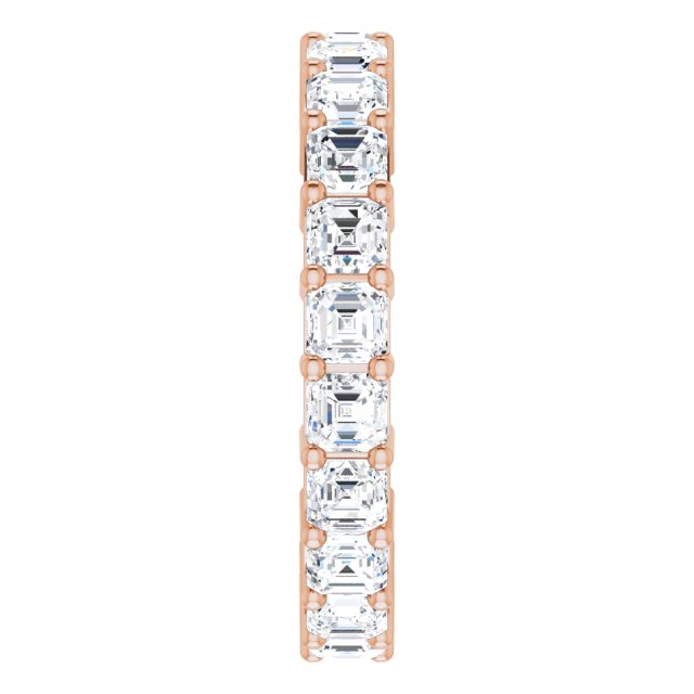 14K Gold Asscher Lab-Grown Diamond Shared-Prong Eternity Band – 2.6x2.6 mm Stones - Rose Gold - view 4