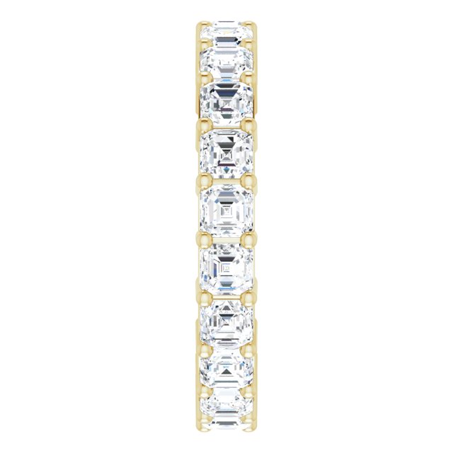 14K Gold Asscher Lab-Grown Diamond Shared-Prong Eternity Band – 2.6x2.6 mm Stones - Yellow Gold - view 4