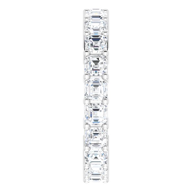 Platinum Asscher Lab-Grown Diamond Shared-Prong Eternity Band – 2.6x2.6 mm Stones - view 4