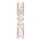 10K Gold Square Natural Diamond Shared-Prong Eternity Band – 3x3 mm Stones - Rose Gold - view 4