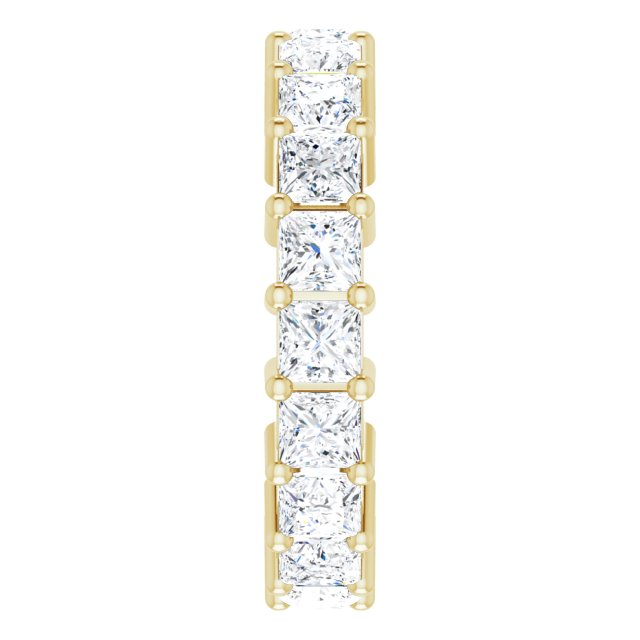 10K Gold Square Lab-Grown Diamond Shared-Prong Eternity Band – 3x3 mm Stones - Yellow Gold - view 4