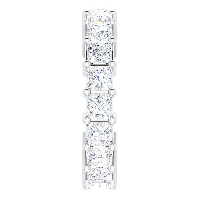 10K Gold Square Lab-Grown Diamond Shared-Prong Eternity Band – 3x3 mm Stones - White Gold - view 4