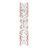 10K Gold Square Natural Diamond Shared-Prong Eternity Band – 3.25x3.25 mm Stones - Rose Gold - view 4