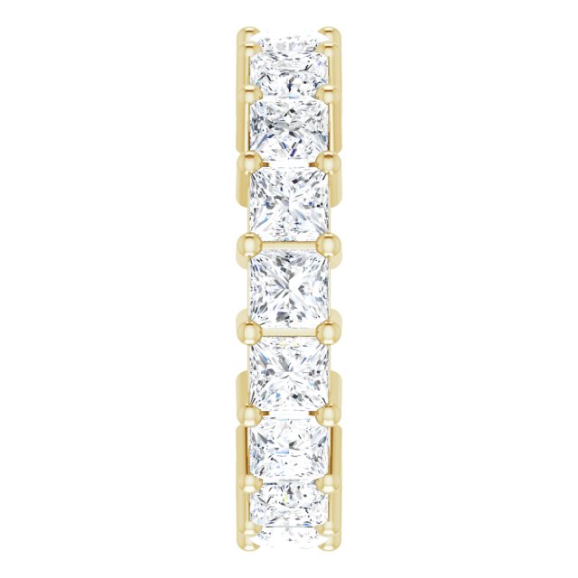 10K Gold Square Natural Diamond Shared-Prong Eternity Band – 3.25x3.25 mm Stones - Yellow Gold - view 4