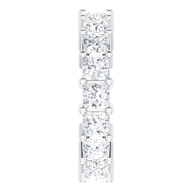 10K Gold Square Natural Diamond Shared-Prong Eternity Band – 3.25x3.25 mm Stones - White Gold - view 4