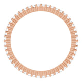 10K Gold Round Natural Diamond Shared-Prong Eternity Band – 1 mm Stones - Rose Gold - view 2