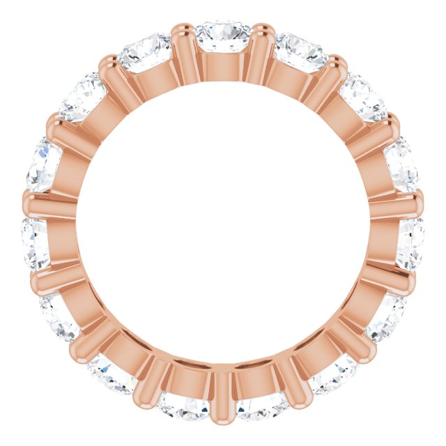 10K Gold Round Natural Diamond Shared-Prong Eternity Band – 3.75 mm Stones - Rose Gold - view 2