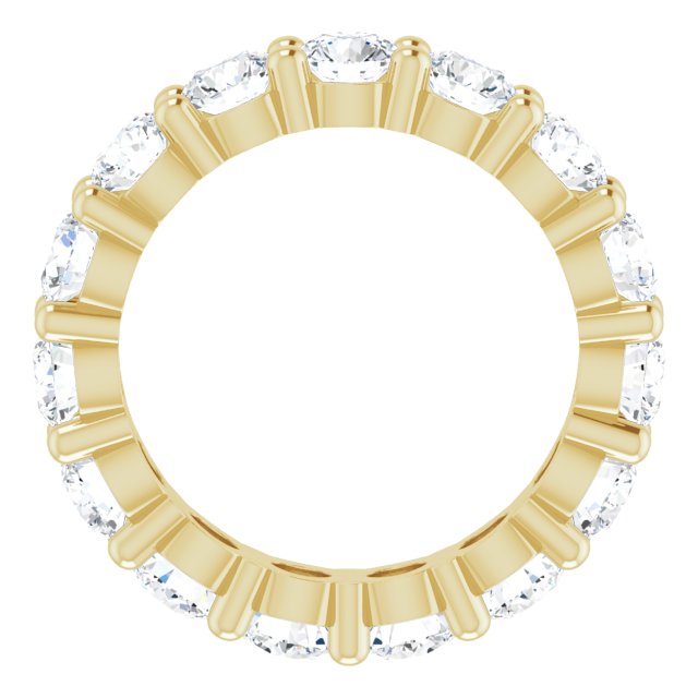 10K Gold Round Natural Diamond Shared-Prong Eternity Band – 3.75 mm Stones - Yellow Gold - view 2
