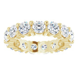 10K Gold Round Natural Diamond Shared-Prong Eternity Band – 3.8 mm Stones - Yellow Gold - view 3