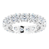 10K Gold Round Natural Diamond Shared-Prong Eternity Band – 3.8 mm Stones - White Gold - view 3