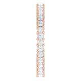 10K Gold Square Lab-Grown Diamond Shared-Prong Eternity Band – 1.5x1.5 mm Stones - Rose Gold - view 4