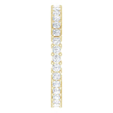 10K Gold Square Natural Diamond Shared-Prong Eternity Band – 1.5x1.5 mm Stones - Yellow Gold - view 4