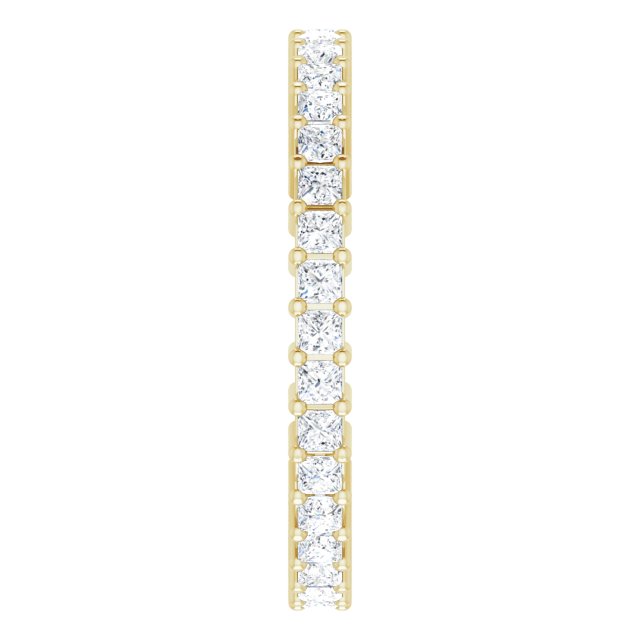 10K Gold Square Natural Diamond Shared-Prong Eternity Band – 1.5x1.5 mm Stones - Yellow Gold - view 4