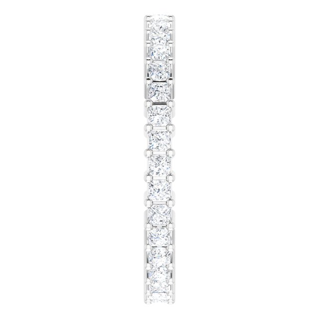 10K Gold Square Natural Diamond Shared-Prong Eternity Band – 1.5x1.5 mm Stones - White Gold - view 4