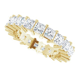 10K Gold Square Lab-Grown Diamond Shared-Prong Eternity Band – 3x3 mm Stones - Yellow Gold - view 5