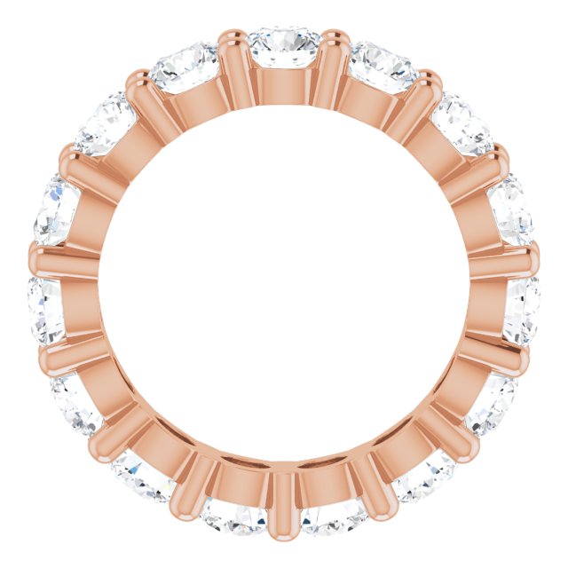 10K Gold Round Natural Diamond Shared-Prong Eternity Band – 3.8 mm Stones - Rose Gold - view 2