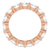 14K Gold Round Lab-Grown Diamond Shared-Prong Eternity Band – 3.8 mm Stones - Rose Gold - view 2