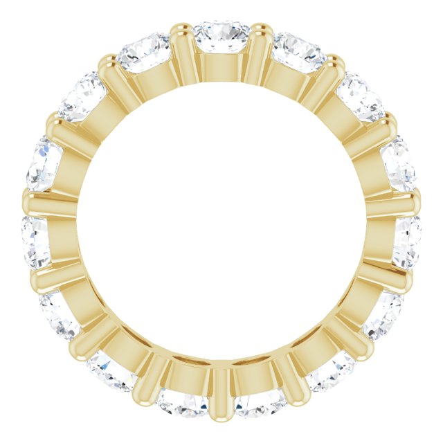 10K Gold Round Lab-Grown Diamond Shared-Prong Eternity Band – 3.8 mm Stones - Yellow Gold - view 2