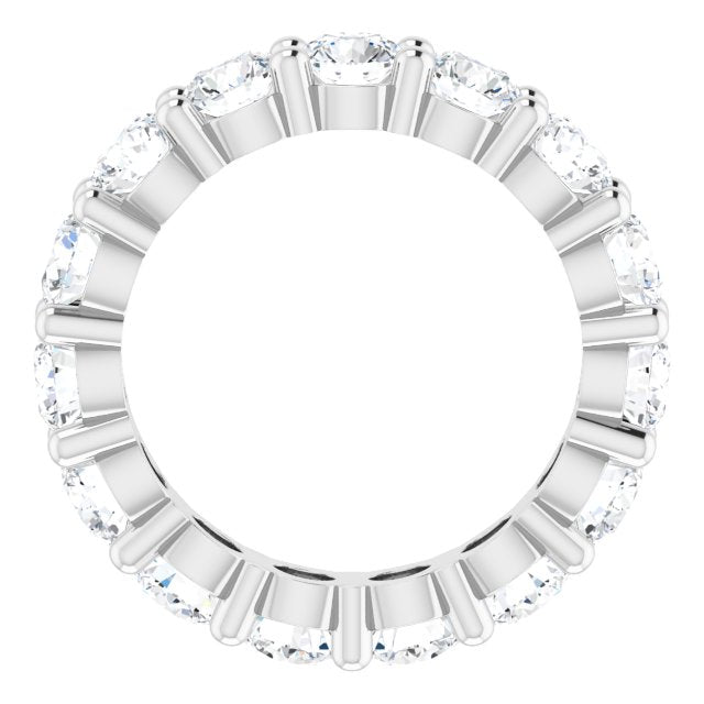 10K Gold Round Lab-Grown Diamond Shared-Prong Eternity Band – 3.8 mm Stones - White Gold - view 2