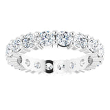 10K Gold Round Lab-Grown Diamond Shared-Prong Eternity Band – 3 mm Stones - White Gold - view 3