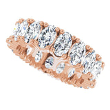 10K Gold Oval Lab-Grown Diamond Shared-Prong Eternity Band – 5x3 mm Stones - Rose Gold - view 5