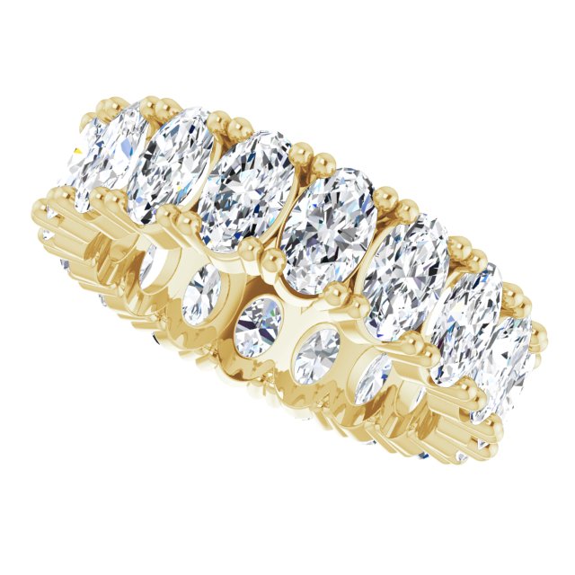 10K Gold Oval Lab-Grown Diamond Shared-Prong Eternity Band – 5x3 mm Stones - Yellow Gold - view 5