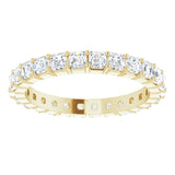 14K Gold Asscher Lab-Grown Diamond Shared-Prong Eternity Band – 2x2 mm Stones - Yellow Gold - view 3