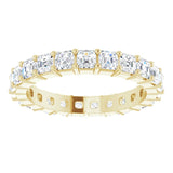 14K Gold Asscher Lab-Grown Diamond Shared-Prong Eternity Band – 2.3x2.3 mm Stones - Yellow Gold - view 3