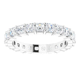 Platinum Asscher Lab-Grown Diamond Shared-Prong Eternity Band – 2.3x2.3 mm Stones - view 3