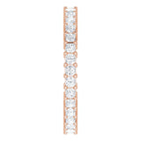 10K Gold Square Natural Diamond Shared-Prong Eternity Band – 1.5x1.5 mm Stones - Rose Gold - view 4