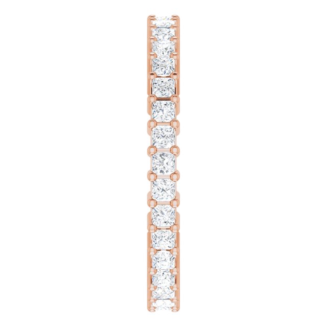 10K Gold Square Natural Diamond Shared-Prong Eternity Band – 1.5x1.5 mm Stones - Rose Gold - view 4